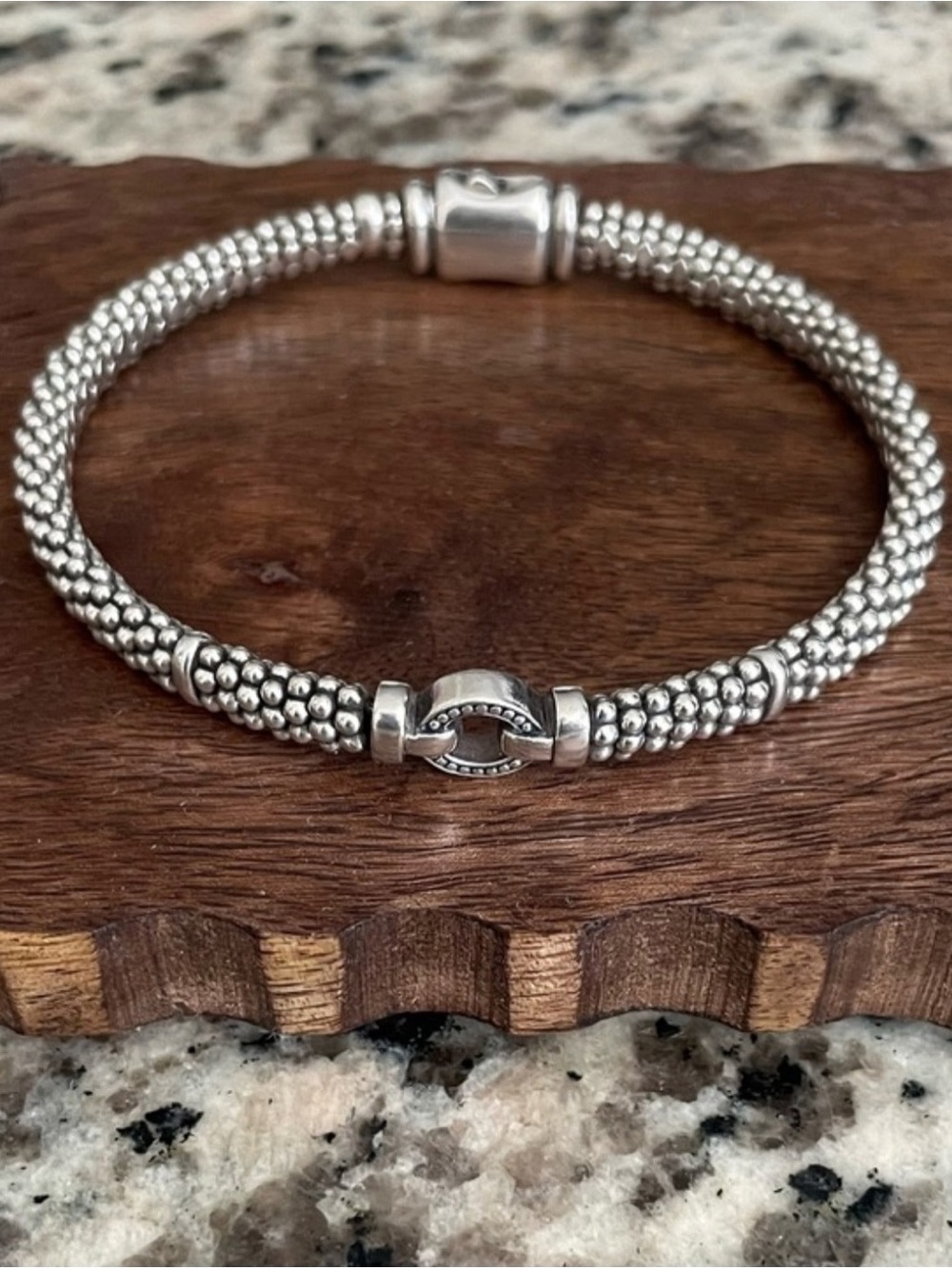🩶Sterling silver beaded cable bracelet by LAGOS